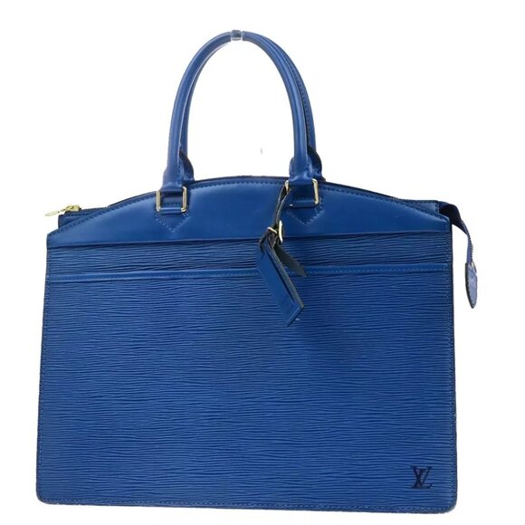 LOUIS VUITTON LV Logo Riviera Hand Bag Epi Leather Blue France - Picture 1 of 14